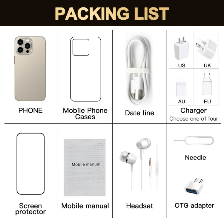 i16 Pro Max / Q5, 2GB+16GB, 6.5 inch Screen, Face Identification, Android 8.1 MTK6580P Quad Core, Network: 3G, Dual SIM, UK Plug