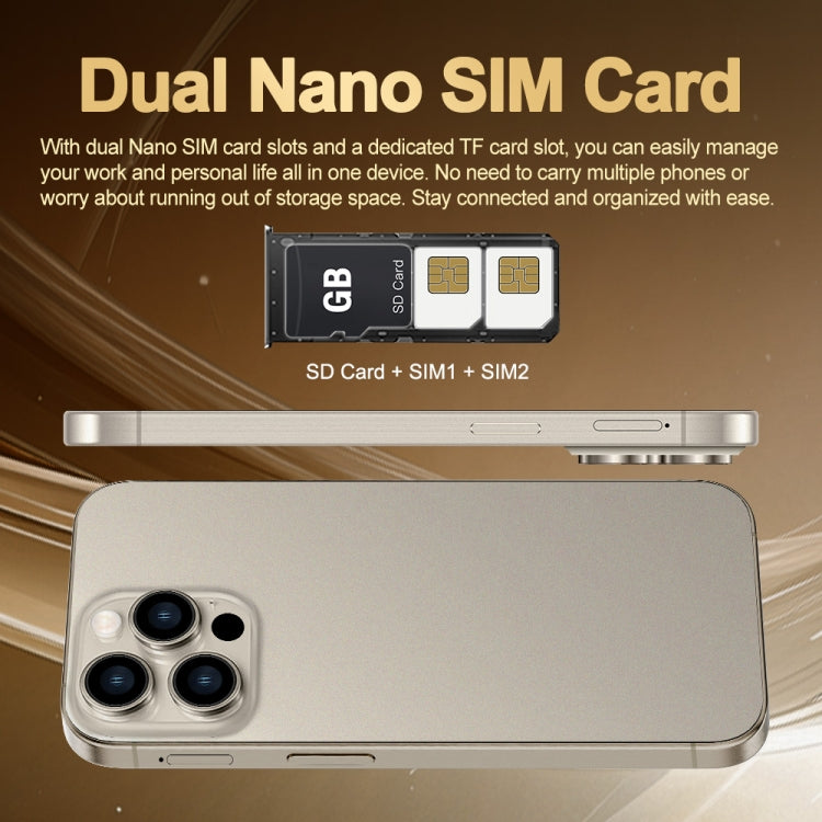 i16 Pro Max / Q5A, 6GB+128GB, 6.5 inch Screen, Face Identification, Android 10 MTK6762 Octa Core, OTG, NFC, Network: 4G, Dual SIM, US Plug