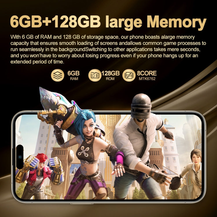 i16 Pro Max / Q5A, 6GB+128GB, 6.5 inch Screen, Face Identification, Android 10 MTK6762 Octa Core, OTG, NFC, Network: 4G, Dual SIM, US Plug