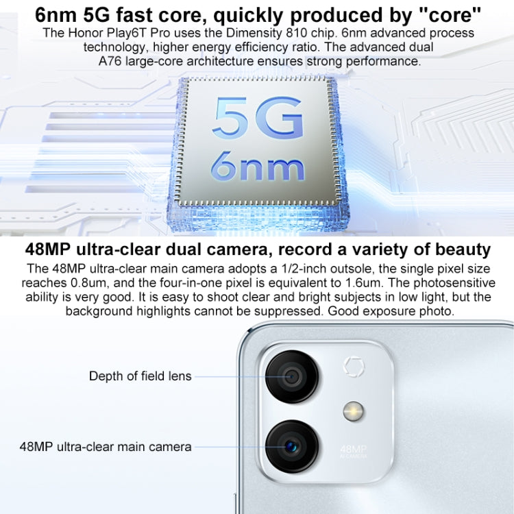 Dual Back Cameras, Side Fingerprint Identification, 4000mAh Battery, 6.7 inch Magic UI 5.0 (Android 11) MediaTek Dimensity 810 Octa Core up to 2.4GHz, Network: 5G, OTG, Not Support Google Play