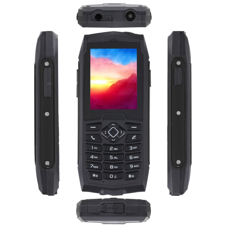 IP68 Waterproof Dustproof Shockproof, 2.4 inch, MTK6261D, 2000mAh Battery, Loud Box Speaker, FM, Network: 2G, Dual SIM