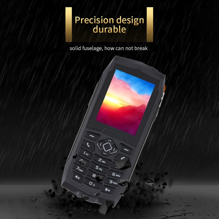 IP68 Waterproof Dustproof Shockproof, 2.4 inch, MTK6261D, 2000mAh Battery, Loud Box Speaker, FM, Network: 2G, Dual SIM