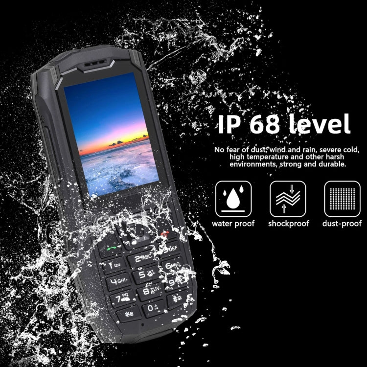 IP68 Waterproof Dustproof Shockproof, 2.4 inch, MTK6261D, 2500mAh Battery, SOS, FM, Dual SIM