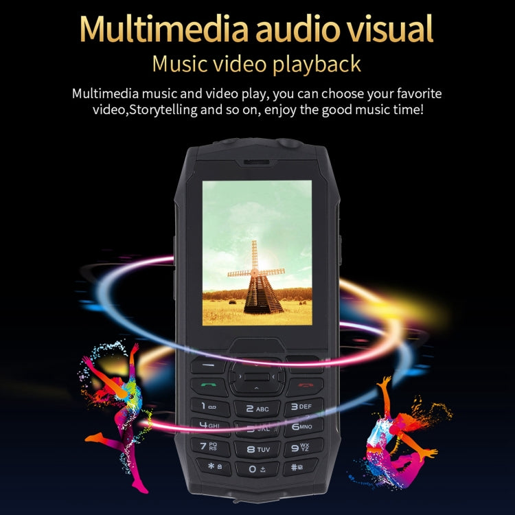 IP68 Waterproof Dustproof Shockproof, 2.8 inch, MTK6261D, 2000mAh Battery, SOS, FM, Dual SIM