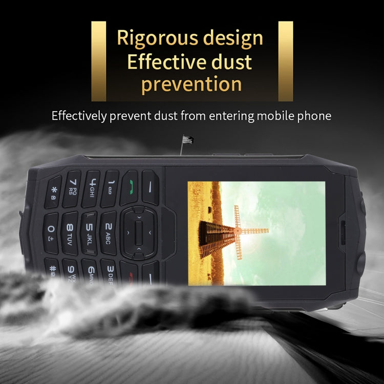 IP68 Waterproof Dustproof Shockproof, 2.8 inch, MTK6261D, 2000mAh Battery, SOS, FM, Dual SIM