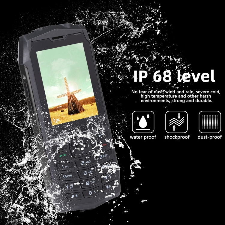 IP68 Waterproof Dustproof Shockproof, 2.8 inch, MTK6261D, 2000mAh Battery, SOS, FM, Dual SIM