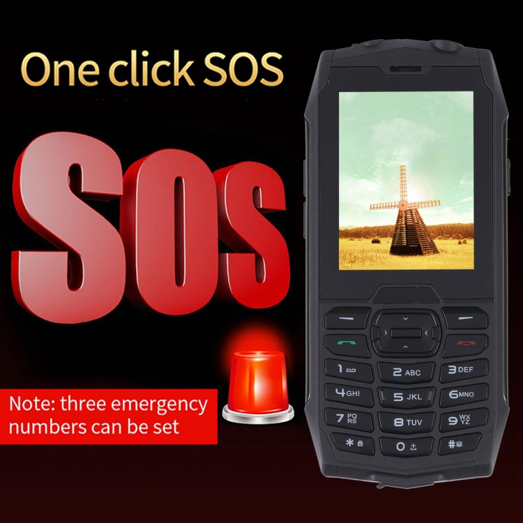 IP68 Waterproof Dustproof Shockproof, 2.8 inch, MTK6261D, 2000mAh Battery, SOS, FM, Dual SIM