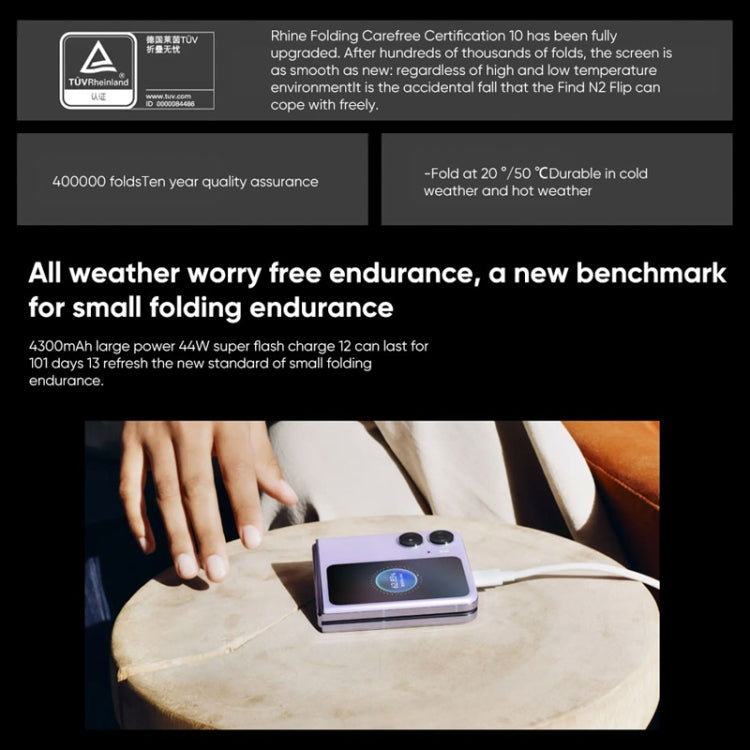 Dual Rear Cameras, Face ID & Side Fingerprint Identification, 6.8 inch + 3.26 inch Screen, ColorOS 13 Dimensity 9000+ Octa Core up to 3.2GHz, Support Google Play