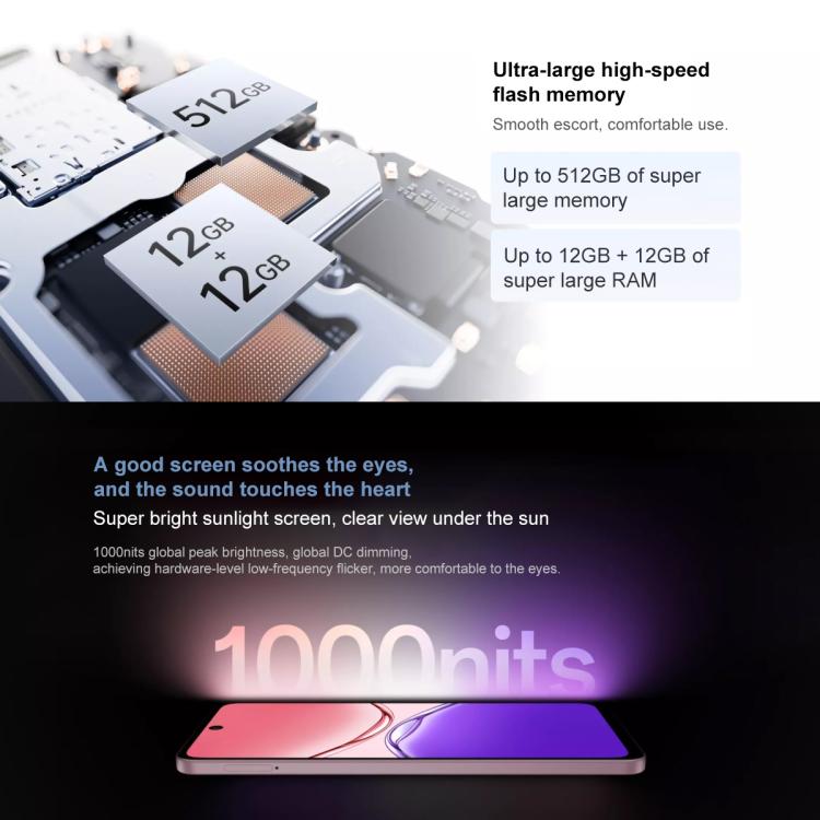 OPPO A5 Vitality 5G, 12GB+256GB, Side Fingerprint, 6.67 inch ColorOS 15.0 MediaTek Dimensity 6300 Octa Core, OTG, Network: 5G