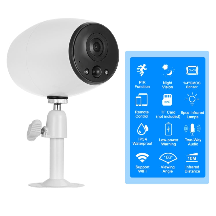 VESAFE VS-DC01 Security HD 720P Two-Way Audio Wireless Wifi IP Camera, Support Night Vision & PIR Detection & TF Card, IP54 Waterproof