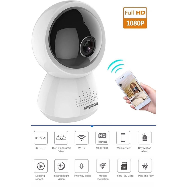 Anpwoo AP005 2.0MP 1080P 1/2.7 inch CMOS HD WiFi IP Camera, Support Motion Detection / Night Vision