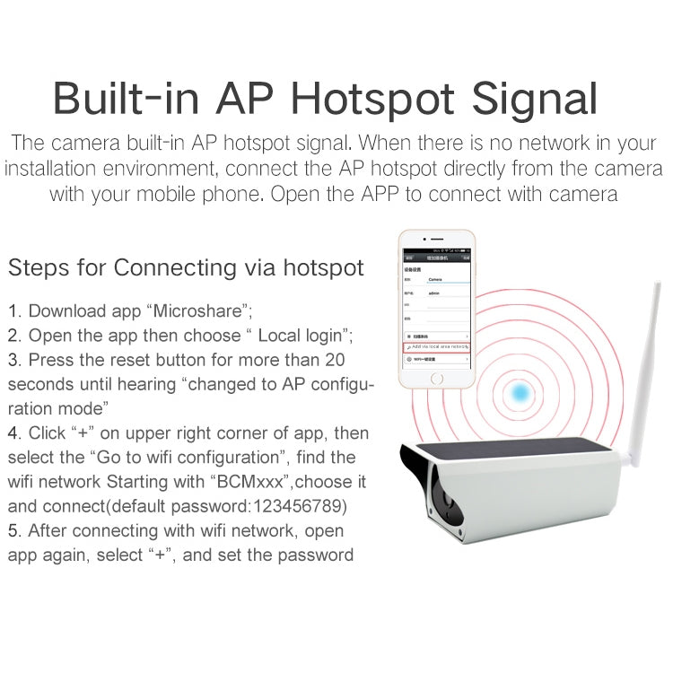 YS-Y4 1080P HD Solar Wifi Battery Camera, Support Motion Detection & Infrared Night Vision & SD Card(Max 32GB)