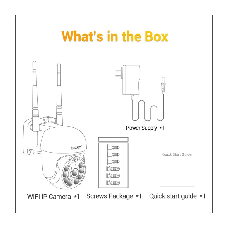 ESCAM WNK610 3.0 Million Pixels Wireless Dome IP Camera, Support Motion Detection & Two-way Audio & Full-color Night Vision & TF Card, EU Plug
