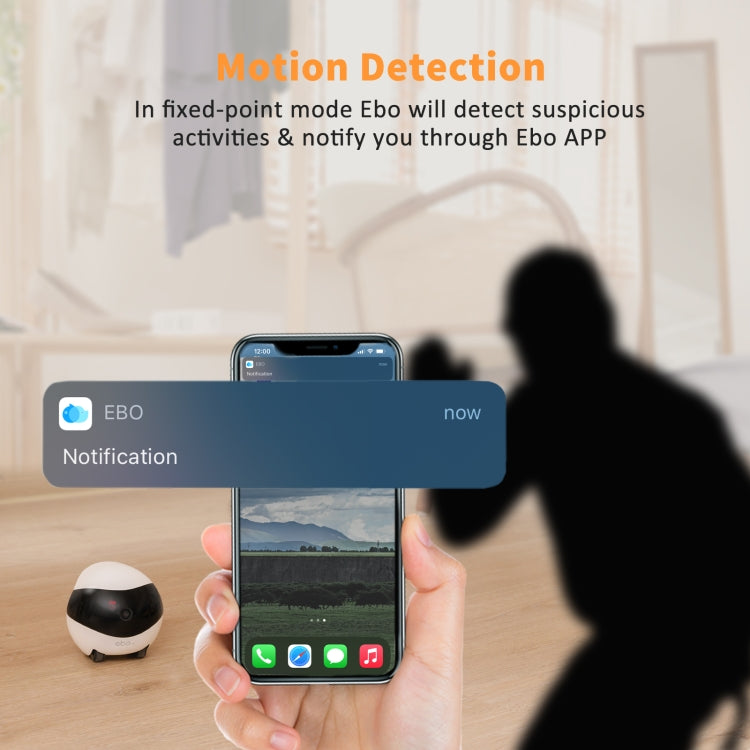 EBO SE 1080P HD Smart Home Companion Robot Remote Monitoring Camera, Support Infrared Night Vision & Two-way Voice & TF Card, US Plug