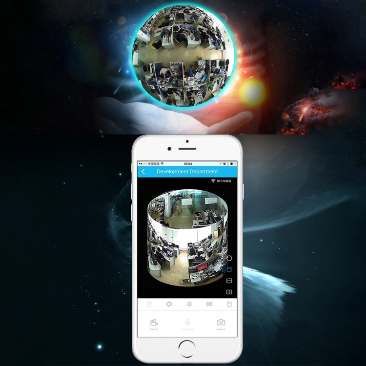 ESCAM Shark QP180 960P 360 Degrees Fisheye Lens 1.3MP WiFi IP Camera, Support Motion Detection / Night Vision, IR Distance: 10m