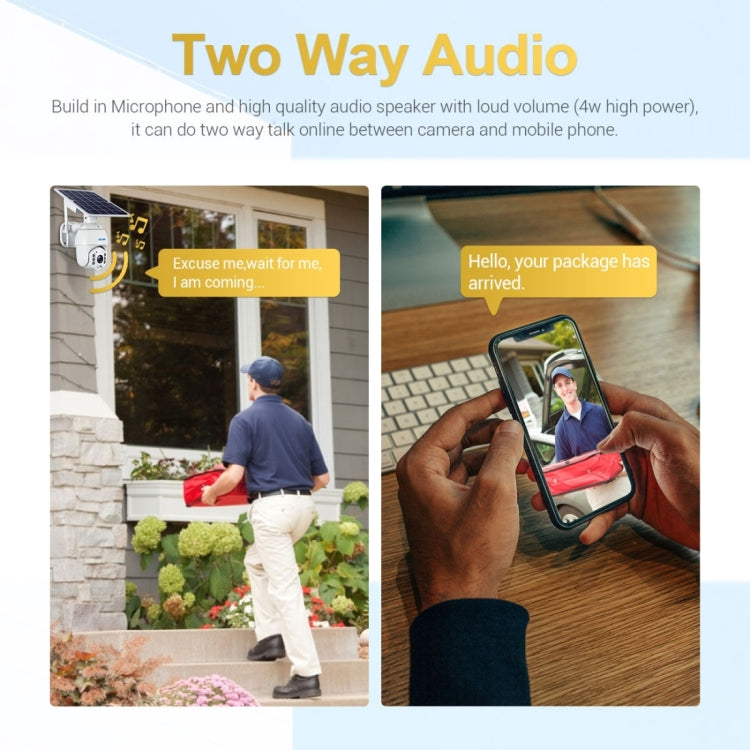 ESCAM QF280 HD 1080P IP66 Waterproof WiFi Solar Panel PT IP Camera with Battery, Support Night Vision / Motion Detection / TF Card / Two Way Audio