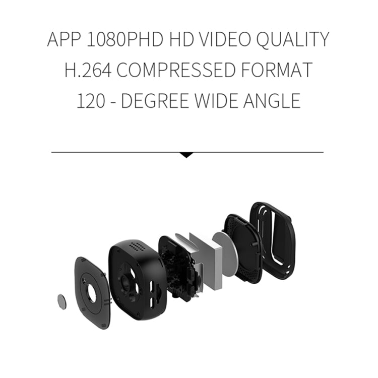 H9 Mini HD 1280 x 720P 120 Degree Wide Angle Wearable Smart Wireless WiFi Surveillance Camera