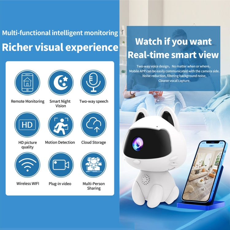 K9 Cute Pets Smart Home Camera, Support Night Vision & Two-way Voice & Motion Detection