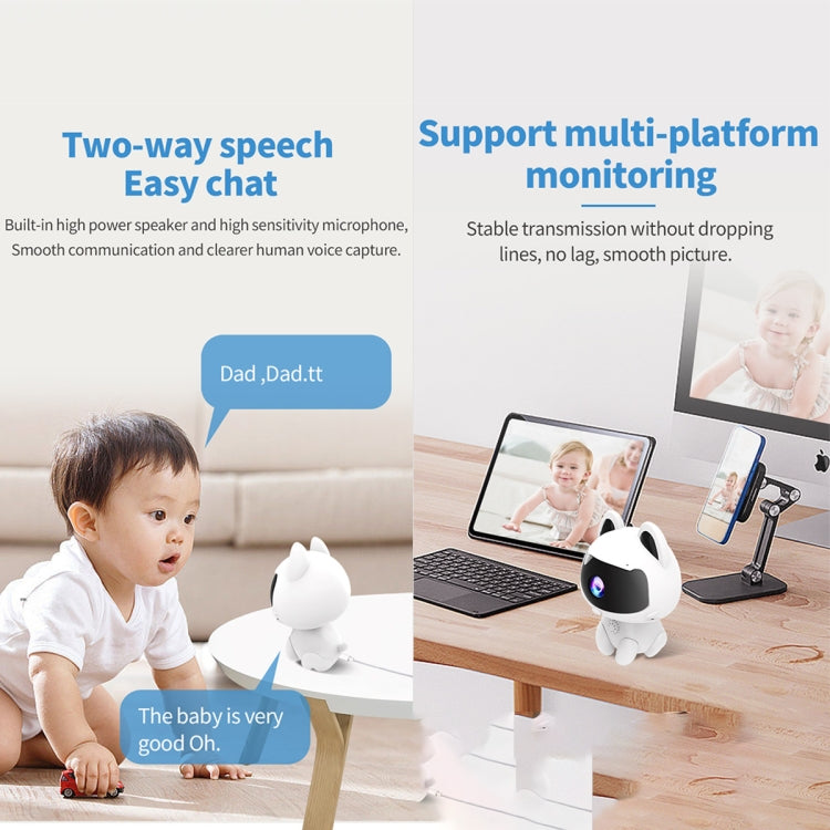 K9 Cute Pets Smart Home Camera, Support Night Vision & Two-way Voice & Motion Detection