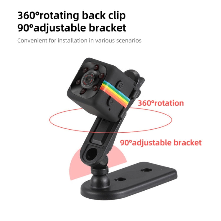 SQ11 Mini DV HD 1080P 6 LEDs Sport Recorder Camera with Holder, Support Monitor Detection & IR Night Vision & TF Card