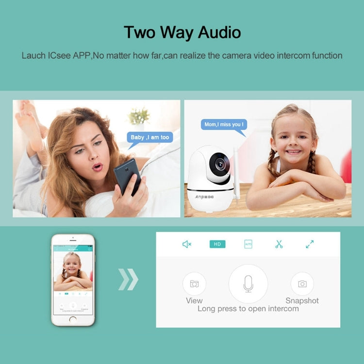 Anpwoo YT008 720P HD WiFi IP Camera, Support Motion Detection & Infrared Night Vision & SD Card(Max 32GB)