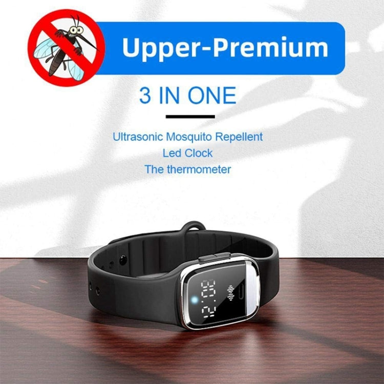 M20 Outdoor Ultrasonic Wave Mosquito Repellent Wristband with Clock & Body Temperature Test
