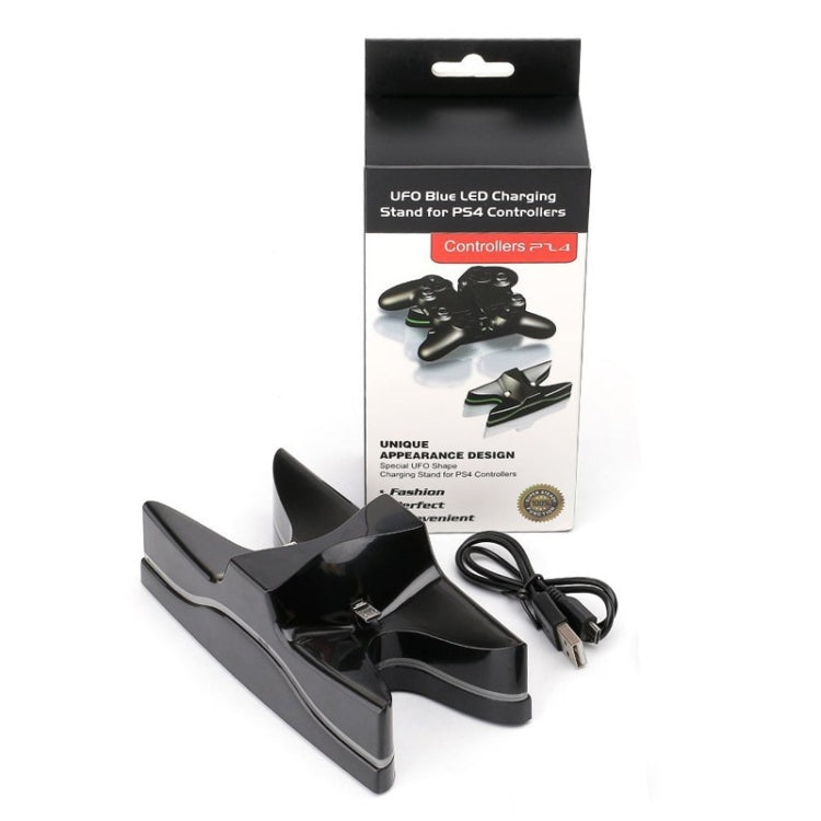 Special UFO Shape 2 x USB Charging Dock Station Stand / Controller Charging Stand for PS4 Playstation 4  with Multi Colors LED