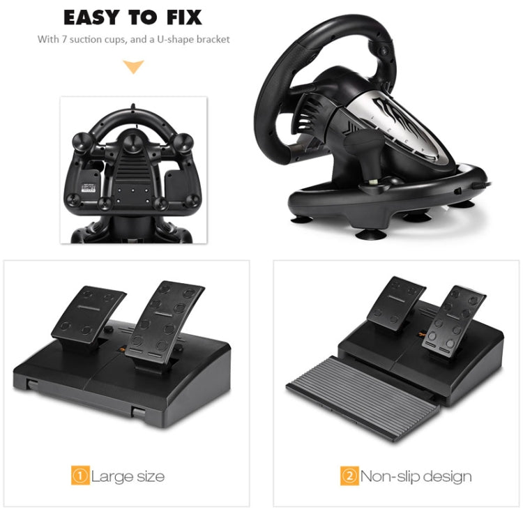 PXN-V3 Racing Game Steering Wheel for PC / PS3 / 4 / xbox one / switch