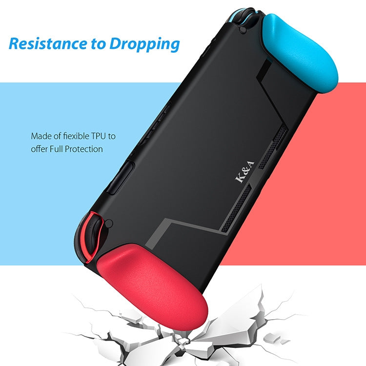 TPU Shell Handle Grip with Game Card Slot Anti-Shock Cover Silicone Case for Nintendo Switch, with Logo