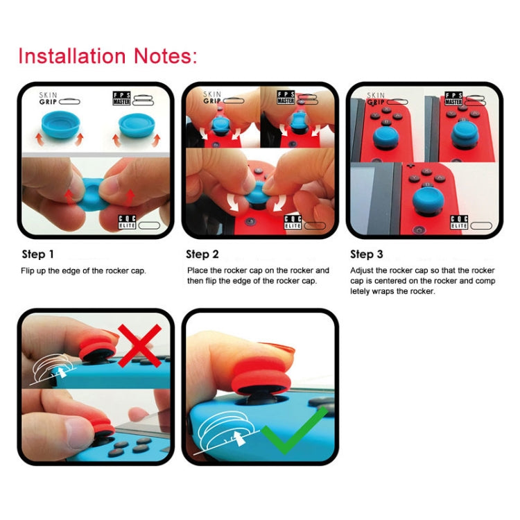 Left + Right Gamepad Rocker Cap Button Cover for NS Pro / PS4