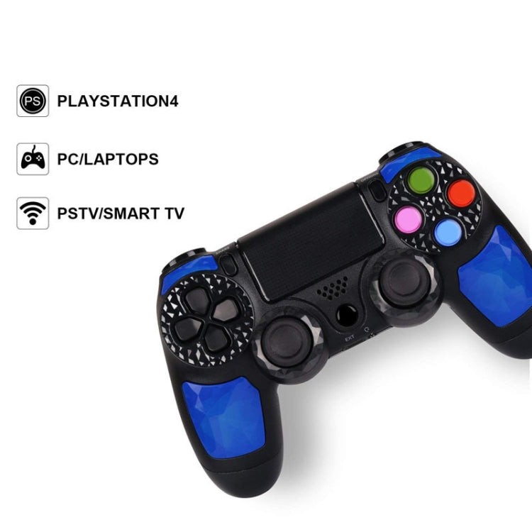 Wireless Bluetooth Diamond Texture Shock Touch Plate Game Handle Controller with Smart Indicator for Sony PS4
