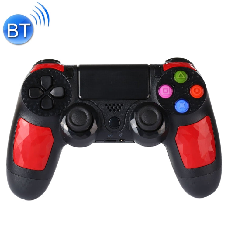 Wireless Bluetooth Diamond Texture Shock Touch Plate Game Handle Controller with Smart Indicator for Sony PS4