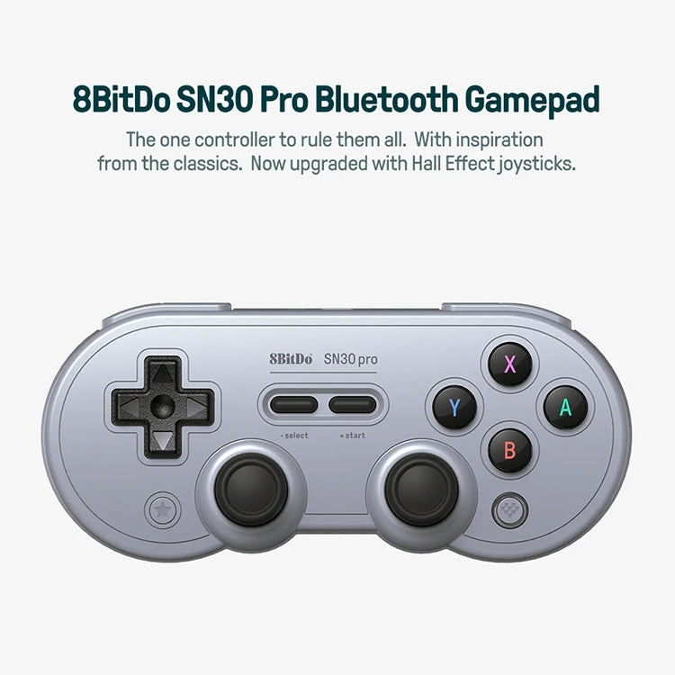八位堂 SN30 Pro 蓝牙游戏手柄霍尔版 适用于Switch / Steam / PC / 安卓（灰色）