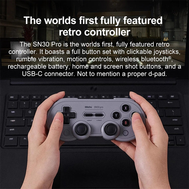 八位堂 SN30 Pro 蓝牙游戏手柄霍尔版 适用于Switch / Steam / PC / 安卓（灰色）