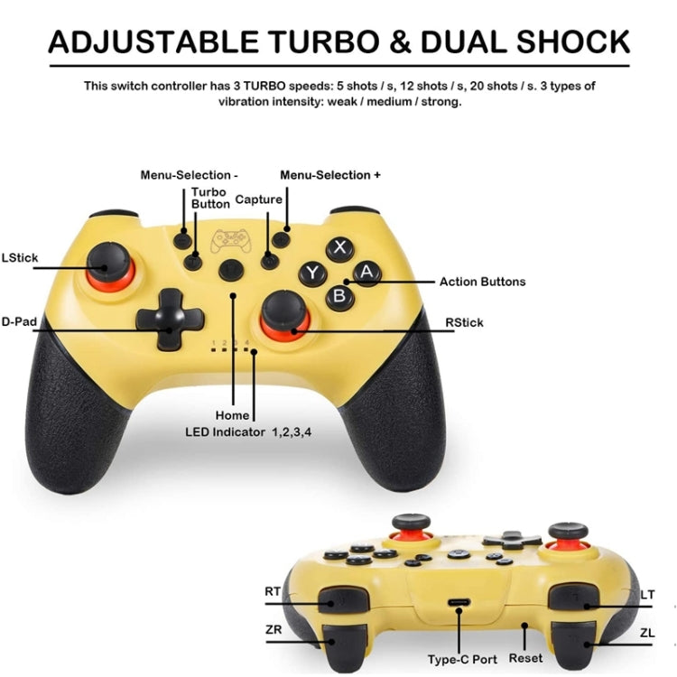 6-axis Bluetooth Joypad Gamepad Game Controller for Switch Pro