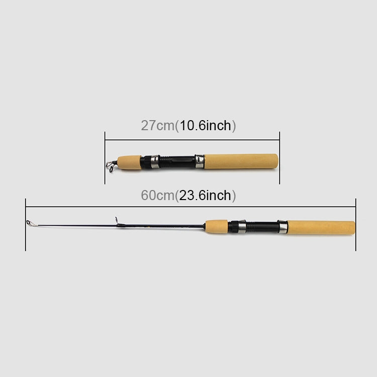 27cm Portable Ice Fishing Rod Shrimp Rod Lure Rod Fishing Gear Fittings , Extension Length : 60 cm