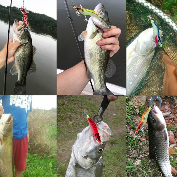 HENGJIA HENG JIA SJ011 8 in 1 10cm Noctilucent Plastic Hard Baits Squid Fishing Lures Set Fishing Tackle Baits, Random Color Delivery