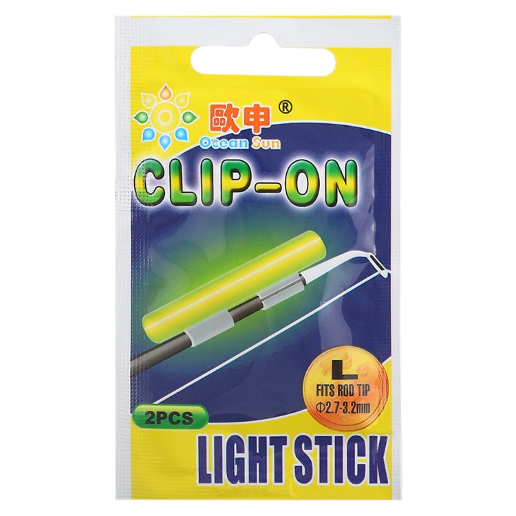 5 Packs OCEAN SUN Clip-On Luminous Float Night Fishing Light Stick, L, Fits Rod Tip 2.7-3.2mm