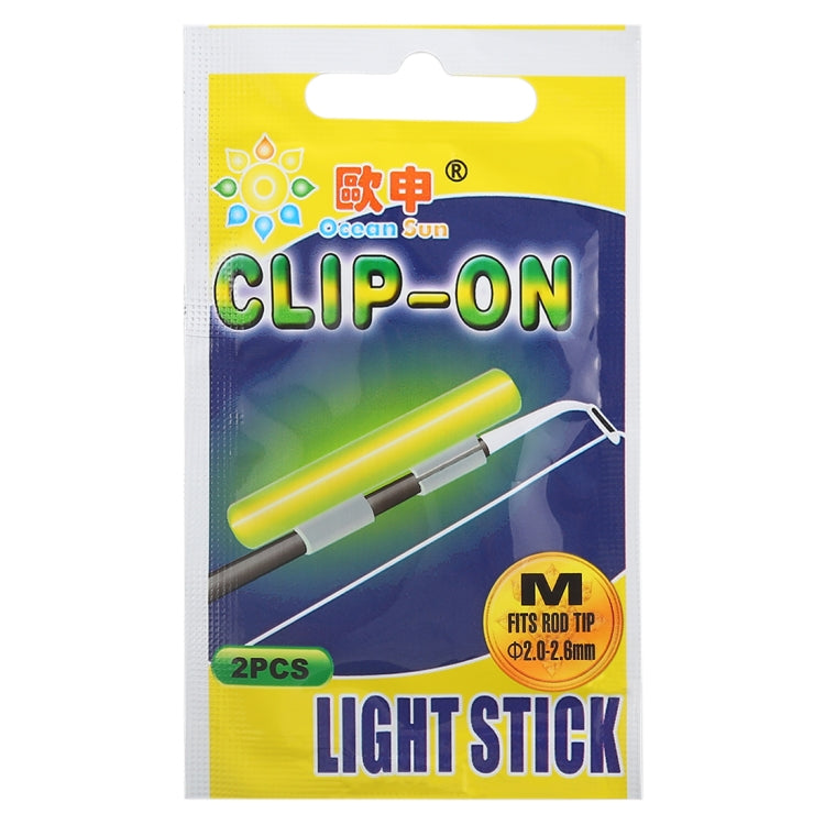 5 Packs OCEAN SUN Clip-On Luminous Float Night Fishing Light Stick, M, Fits Rod Tip 2.0-2.6mm