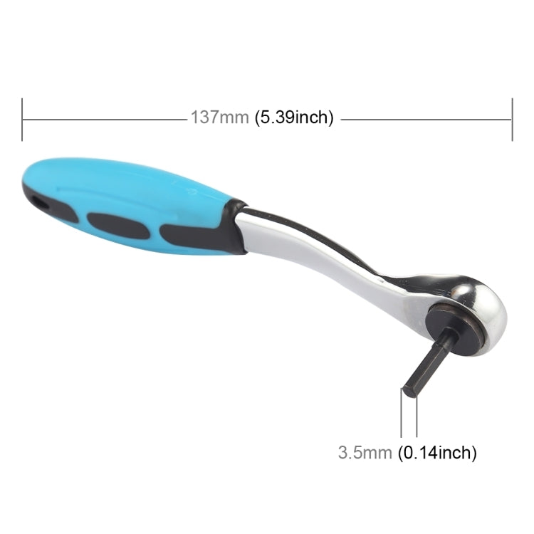 3.5mm Inner Hexagon 72 Teeth Handle Ratchet Wrench