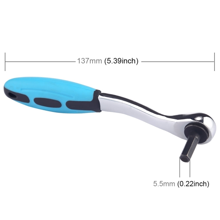 5.5mm Inner Hexagon 72 Teeth Handle Ratchet Wrench