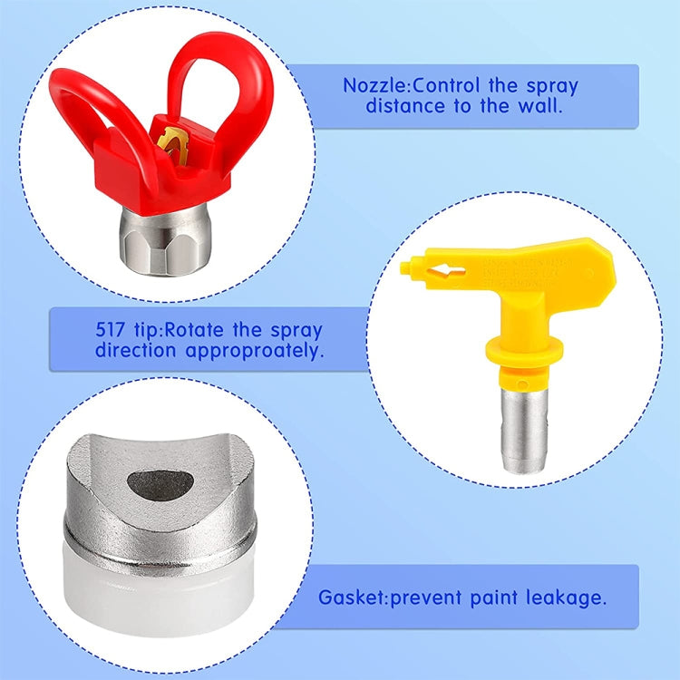 High Pressure Airless Sprayer Spray Gun & Nozzle Holder & Nozzle  Set , Paint Sprayer Sprayer Accessories