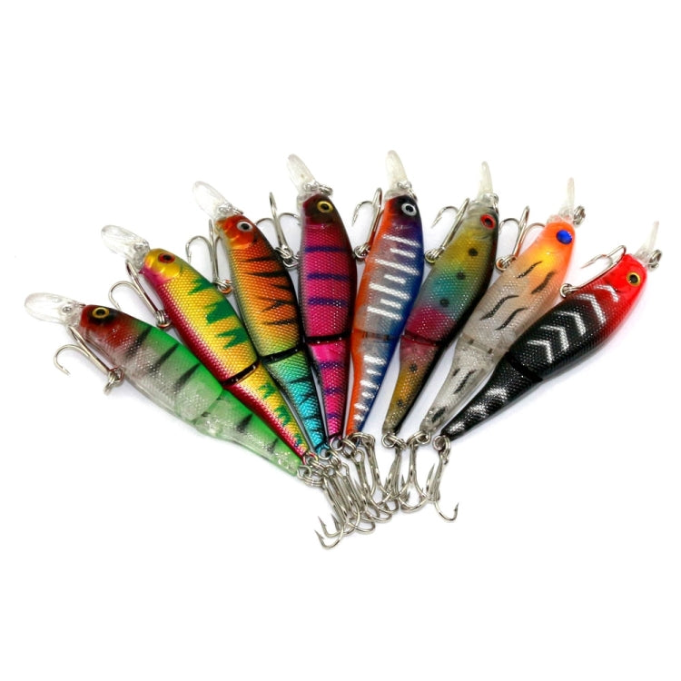 HENGJIA JM010-X 6# 8.8cm 7.4g 2-section Plastic Hard Baits Artificial Fishing Lures with Treble Hook, Random Color Delivery