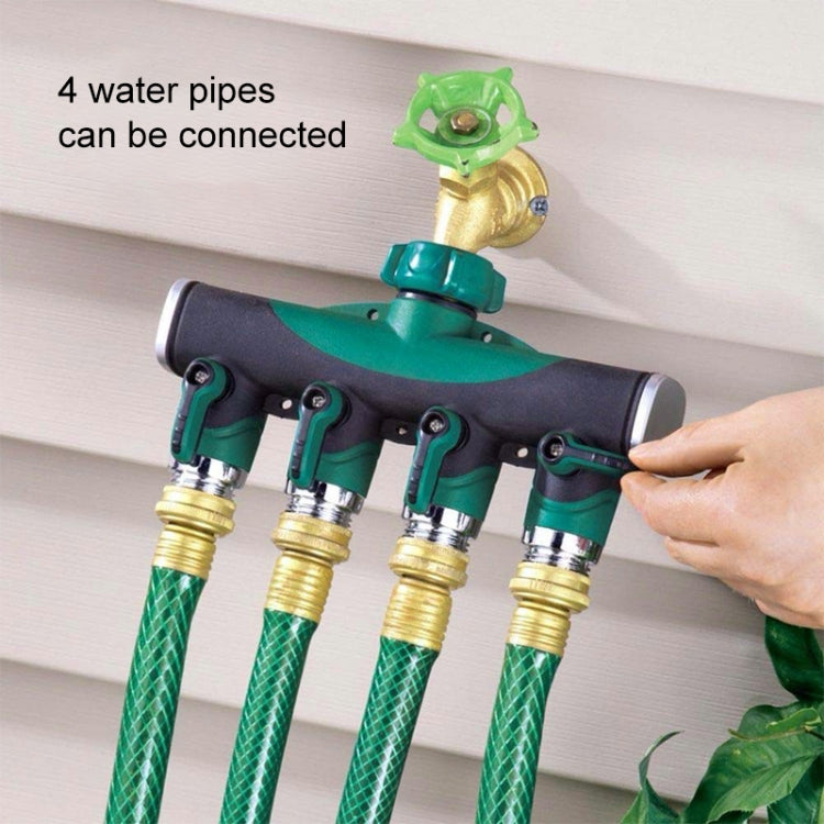 4 In 1 Multi-function Garden Water Sprinklers Lawn Irrigation Valve Water Dividing Controller Water Pipe Shunt, EU Plug