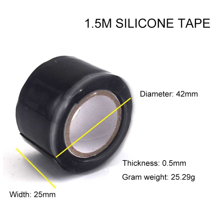 1.5M Multi-function Waterproof High Temperature Resistance Water Pipe Wire Silicone Self-adhesive Tape