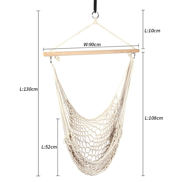 Aotu AT6732 Outdoor Cotton Rope Net Swing Frame Hanging Chair Hammock, Size: 130x90cm
