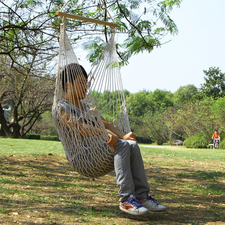 Aotu AT6732 Outdoor Cotton Rope Net Swing Frame Hanging Chair Hammock, Size: 130x90cm