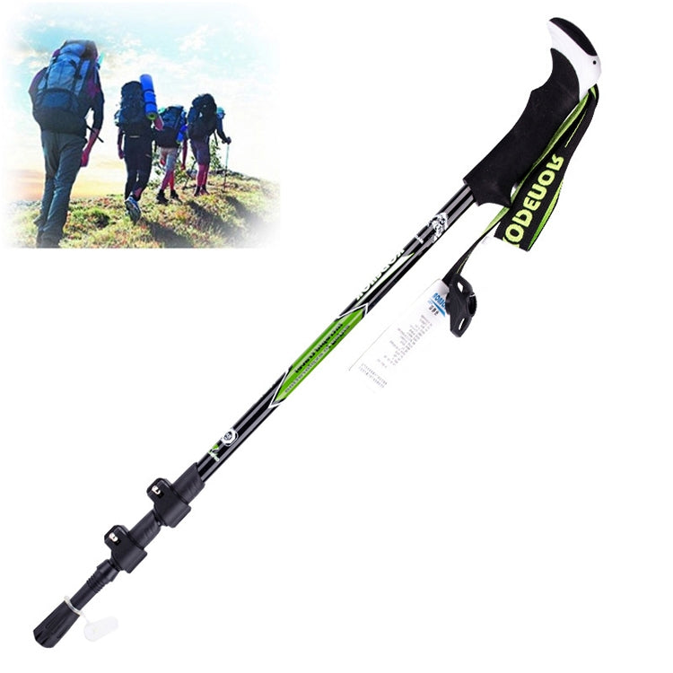 KODENOR Outdoor Mountaineering Portable Foldable Carbon Fibre Straight Handle Alpenstocks Trekking Poles, Length : 63-135CM