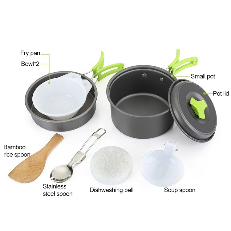 Aotu AT6385 Outdoor Camping Tableware Pots Cookwear Set for 1-2 Person