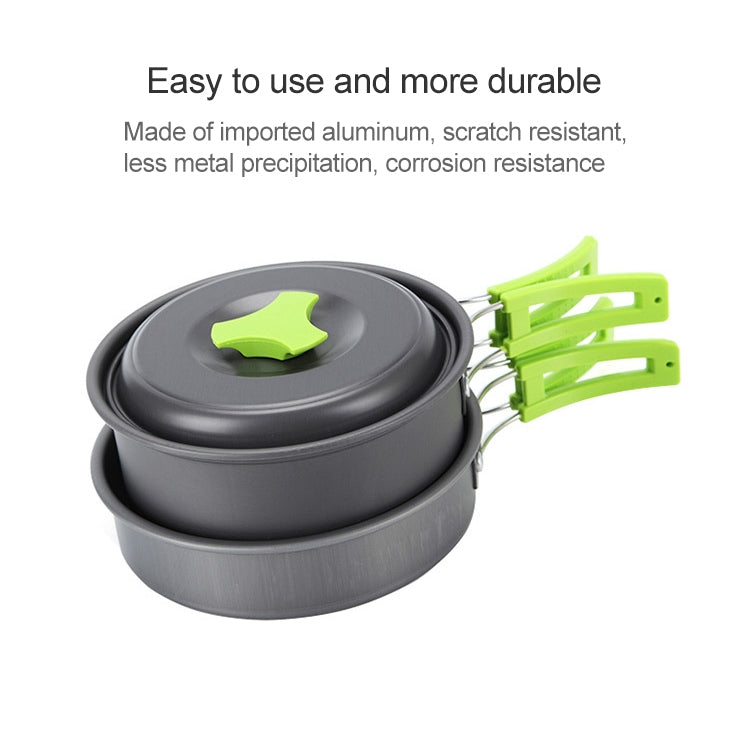 Aotu AT6385 Outdoor Camping Tableware Pots Cookwear Set for 1-2 Person